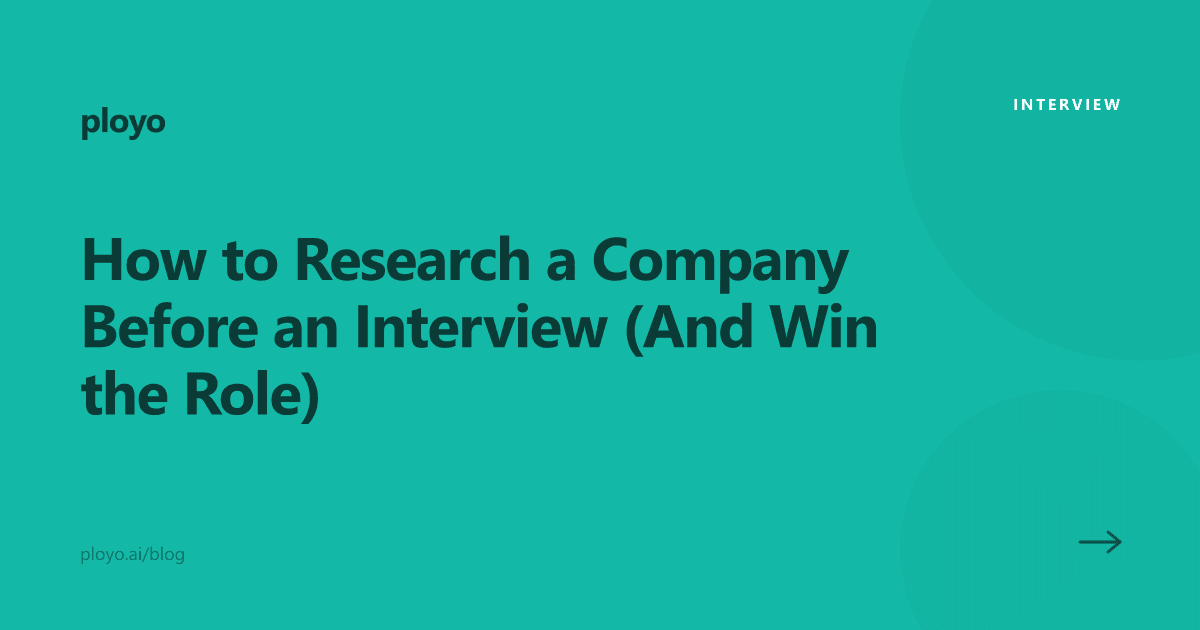 Cover illustration for the Ployo article on researching a company before an interview