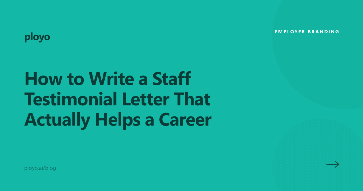 Cover illustration for the Ployo article on writing a staff testimonial letter that helps a career