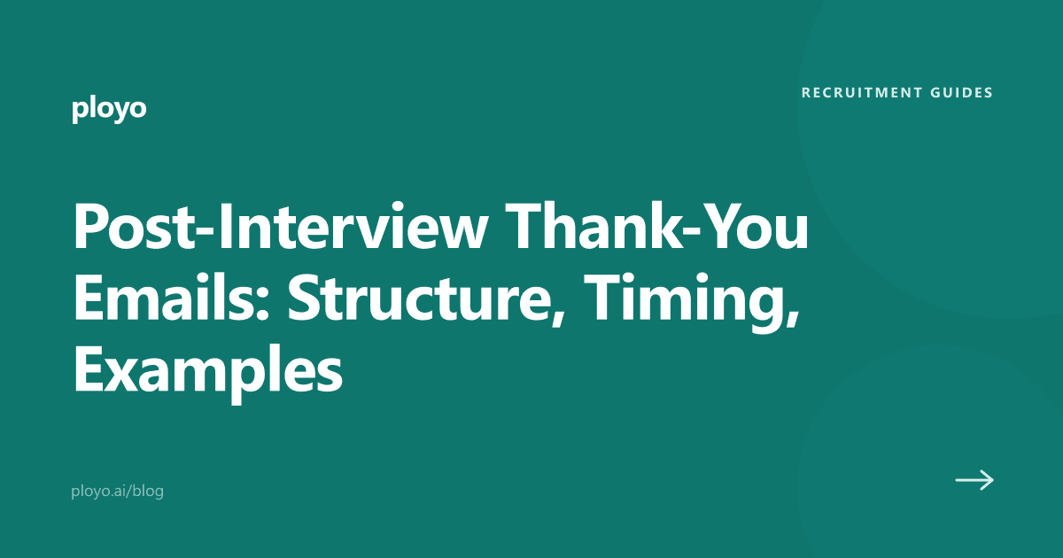 Cover illustration for the Ployo article on writing a post-interview thank-you email