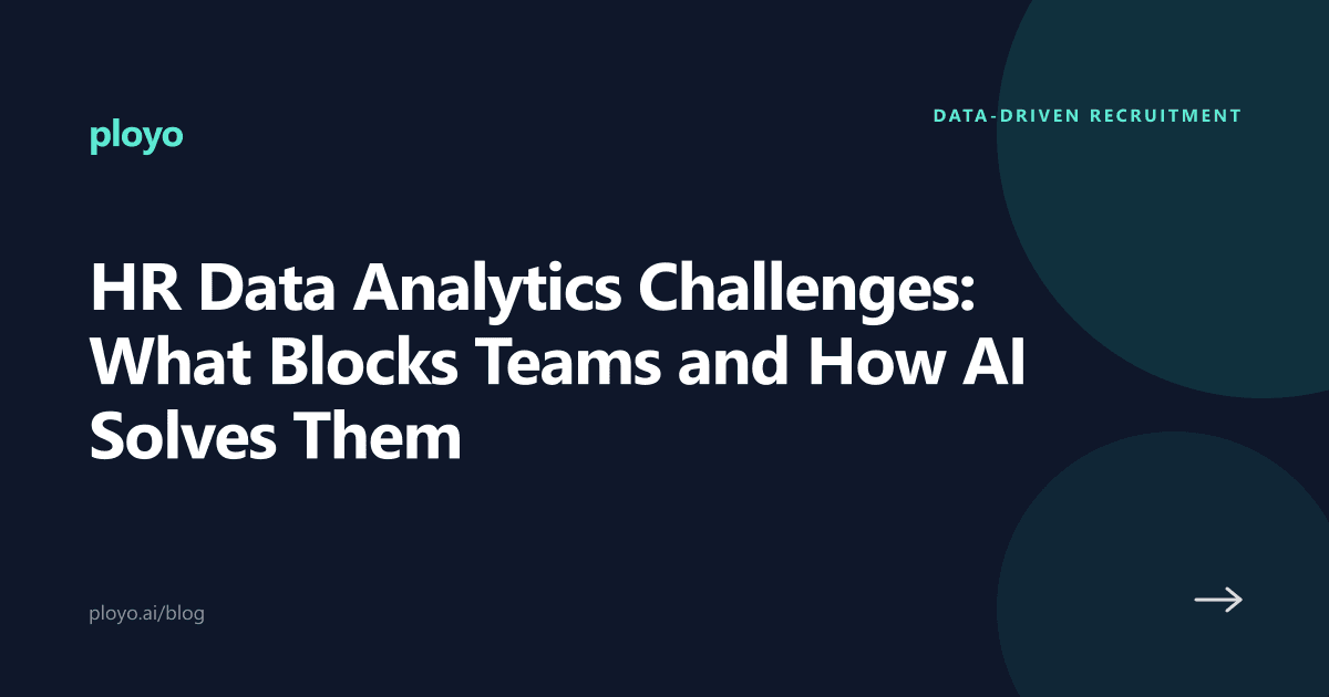 Illustration for the Ployo article on HR data analytics challenges and AI fixes