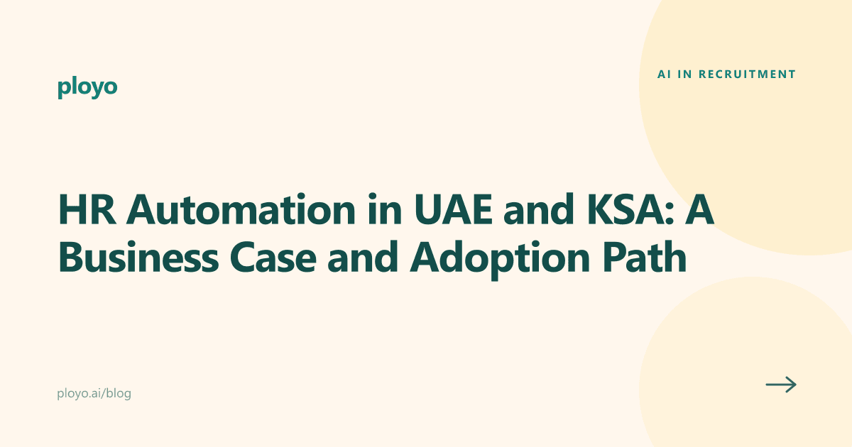Cover illustration for the Ployo article on HR automation in the UAE and KSA