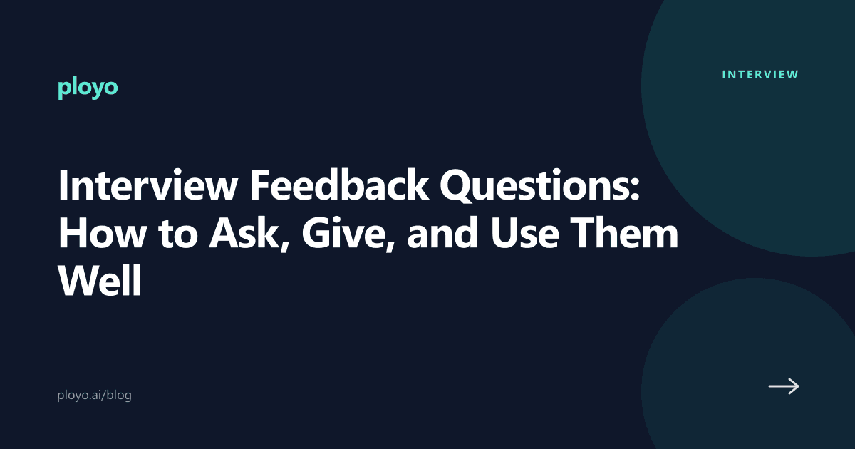 Illustration for the Ployo article on asking, giving, and using interview feedback