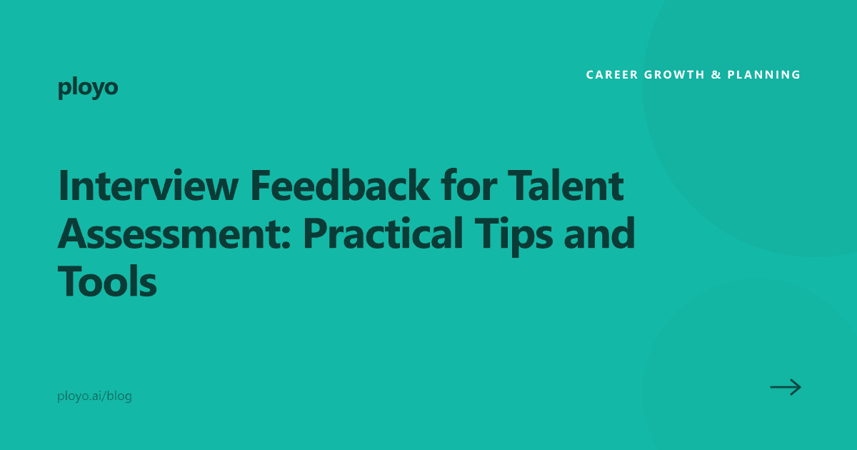 Cover illustration for the Ployo article on interview feedback tips for talent assessment