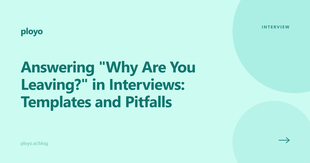 Cover illustration for the Ployo article on answering why are you leaving in an interview