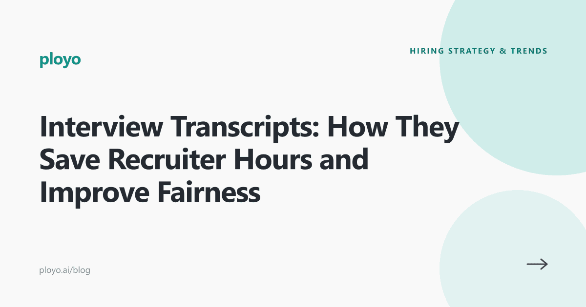 Illustration for the Ployo article on how interview transcripts save recruiters time