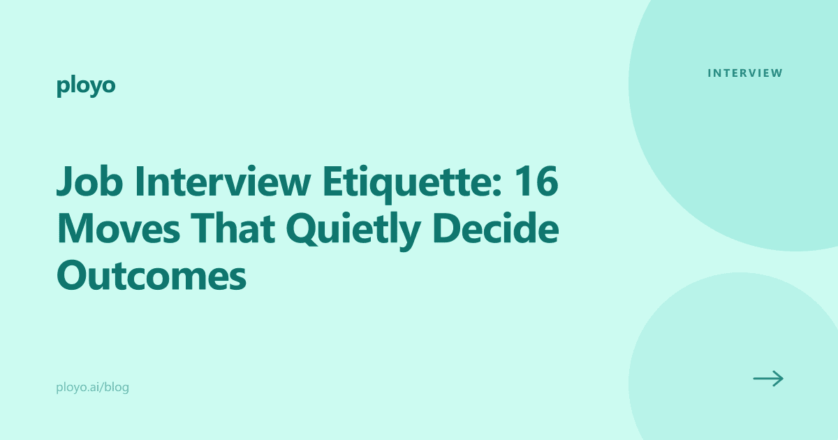 Cover illustration for the Ployo article on job interview etiquette