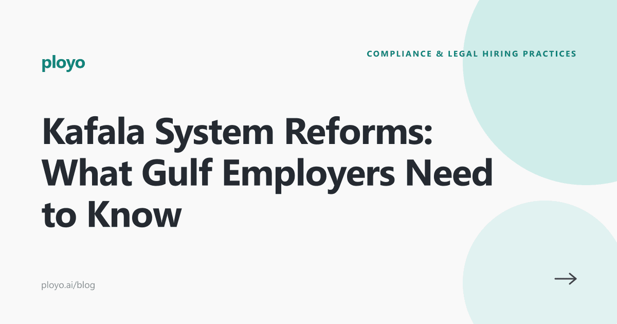 Cover illustration for the Ployo article on Kafala system reforms in the Gulf