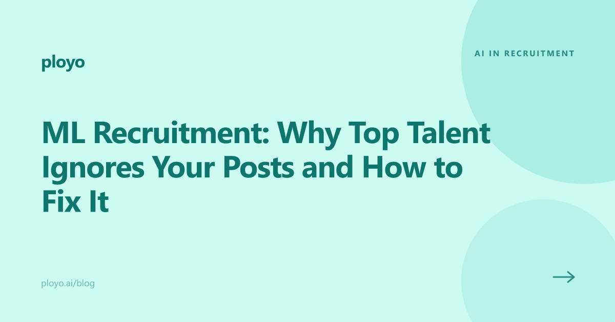 Cover illustration for the Ployo article on machine learning recruitment and talent sourcing
