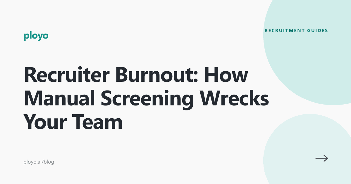 Illustration for the Ployo article on how manual screening causes recruiter burnout