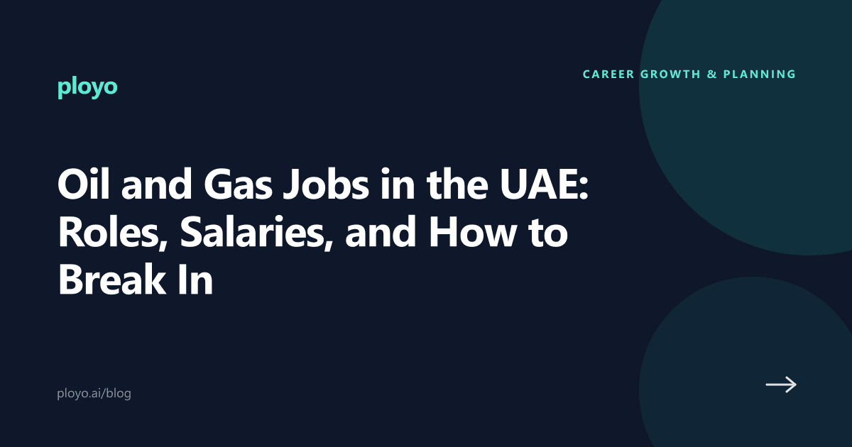 Illustration for the Ployo article on oil and gas jobs in the UAE, roles, salaries, and entry paths