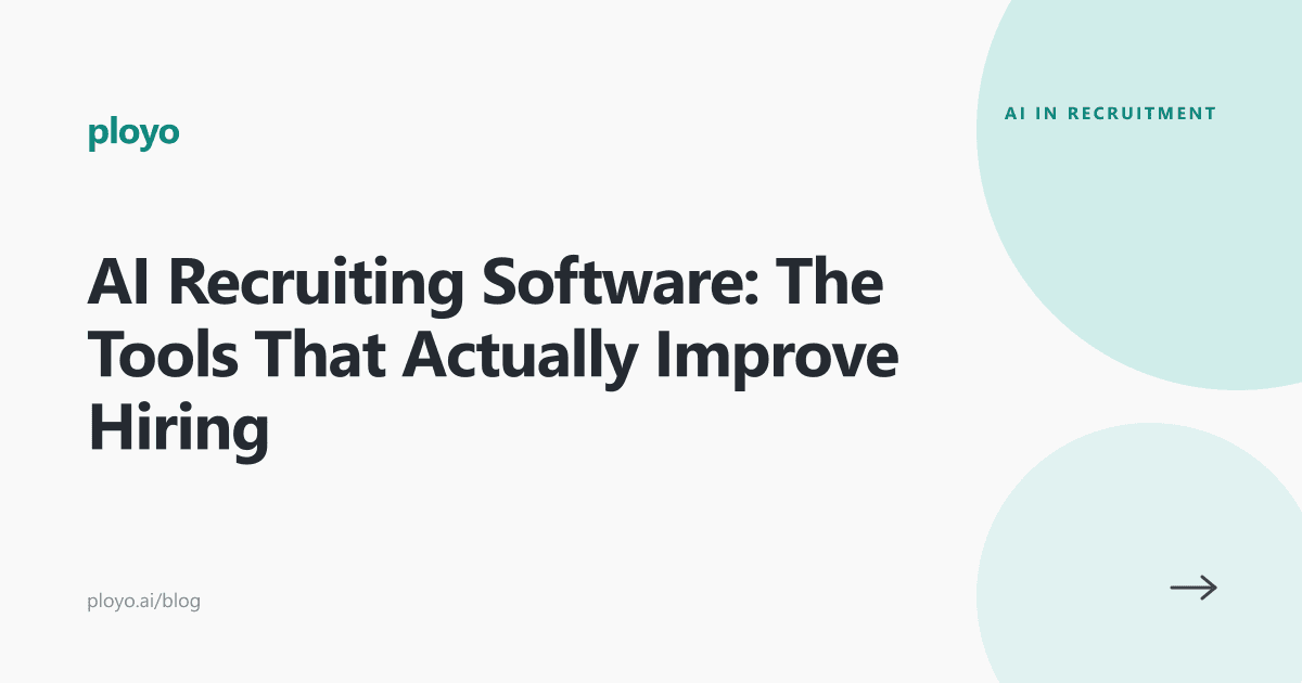 Illustration for a roundup of AI recruiting software tools that improve hiring