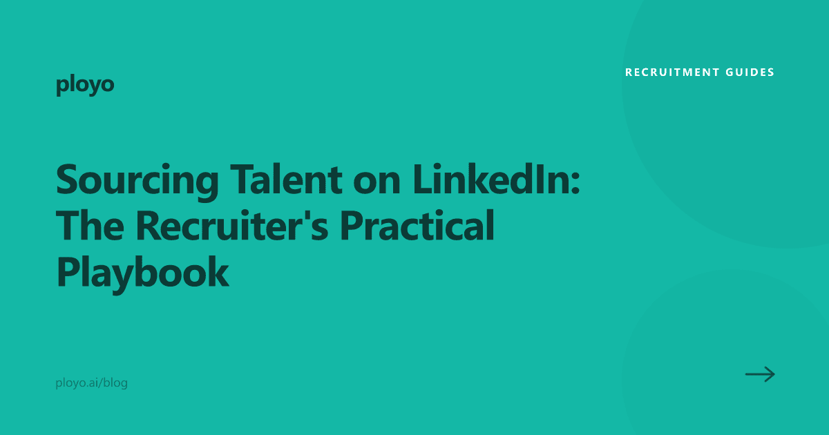 Illustration of a recruiter sourcing talent on LinkedIn using search and engagement tools