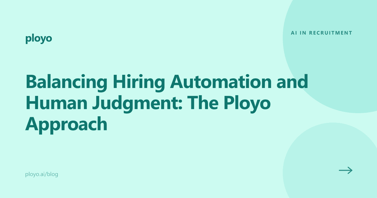 Illustration for the Ployo article on balancing hiring automation and human judgment