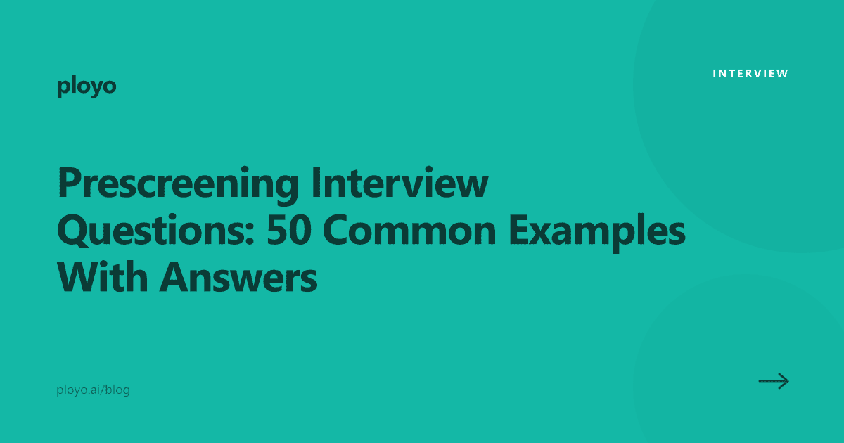 Illustration for the Ployo guide on 50 prescreening interview questions with sample answers