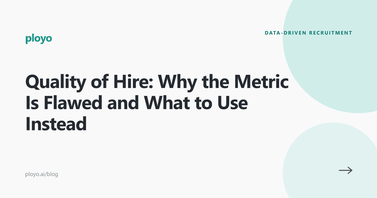 Cover illustration for the Ployo article explaining why quality of hire is a flawed metric