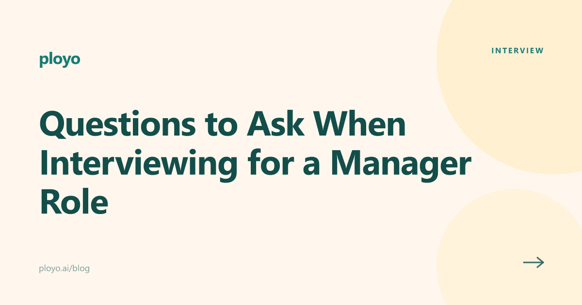 Illustration for the Ployo article on questions to ask when interviewing for a manager role