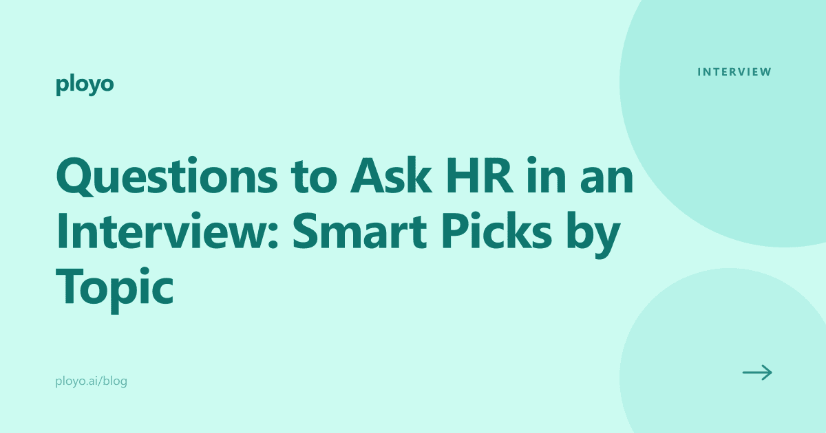 Illustration for the Ployo article on smart questions to ask HR during an interview