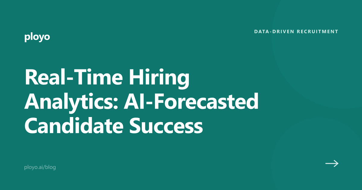 Cover illustration for the Ployo article on real-time hiring analytics and AI-forecasted candidate success