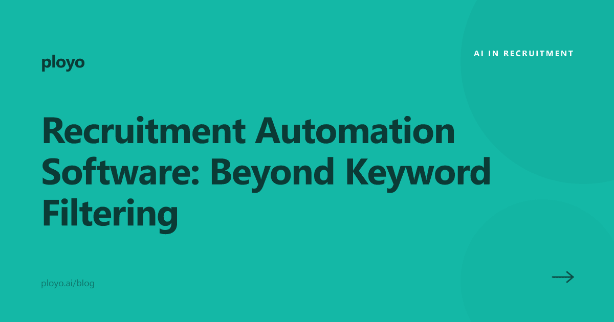 Illustration for the Ployo article on recruitment automation software beyond keyword filtering