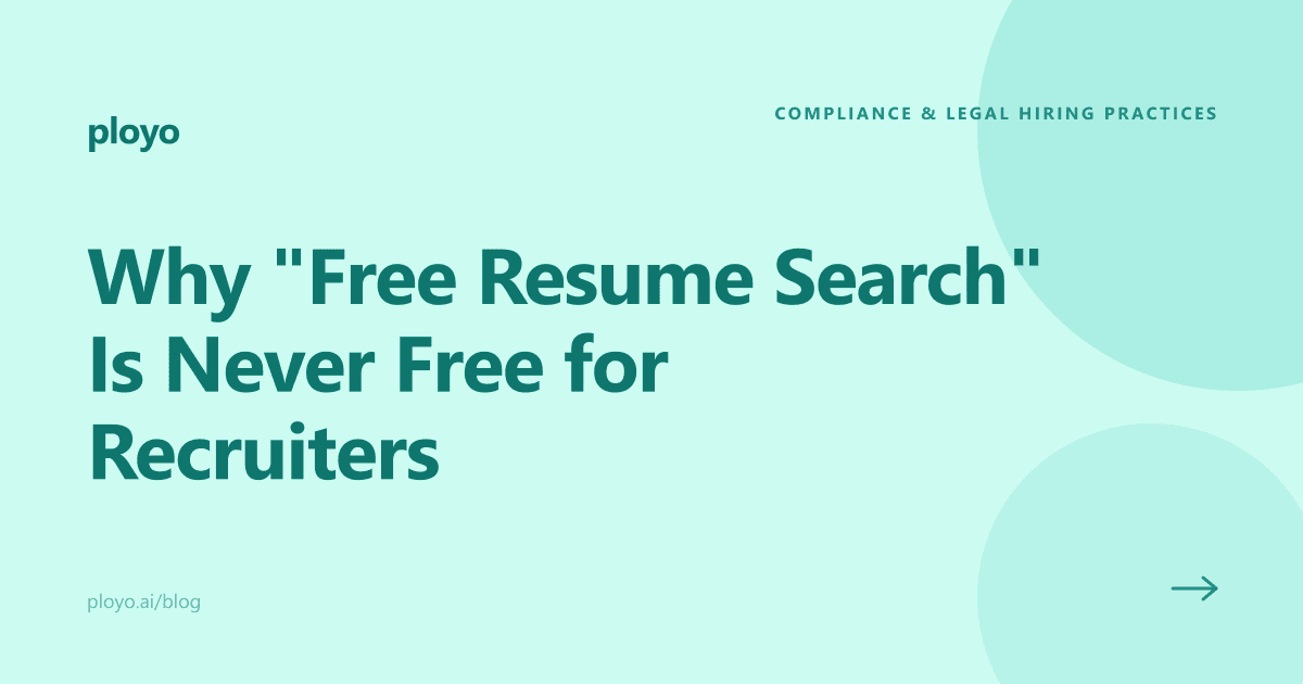 Illustration for the Ployo article on why free resume search is never free for recruiters