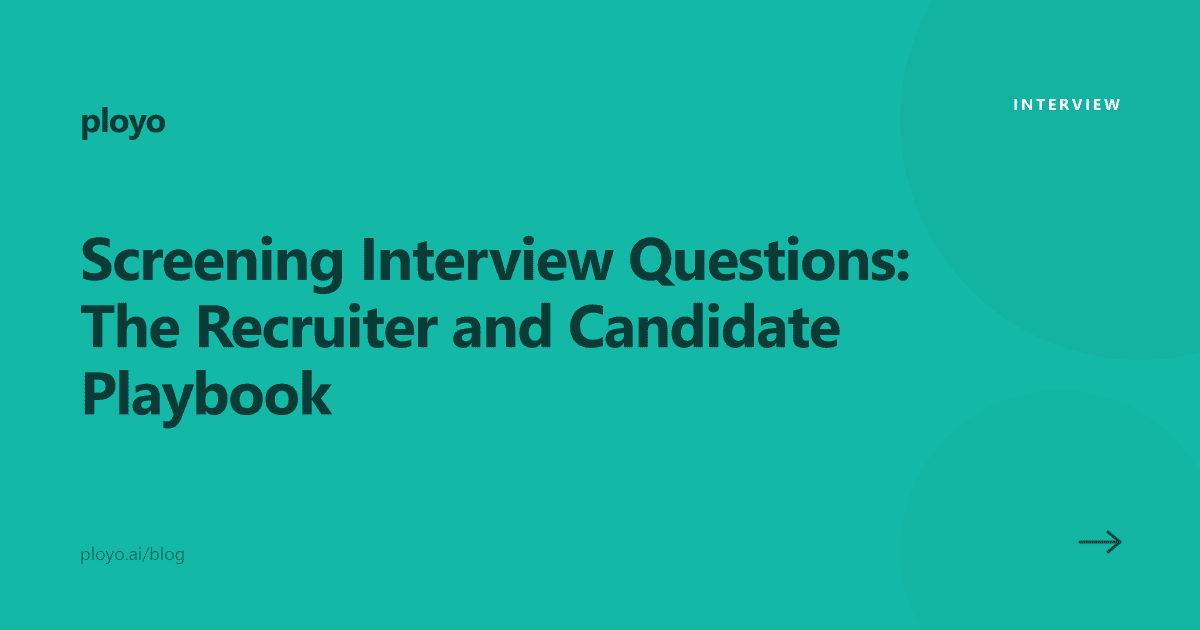 Illustration for the Ployo playbook on screening interview questions for recruiters and candidates