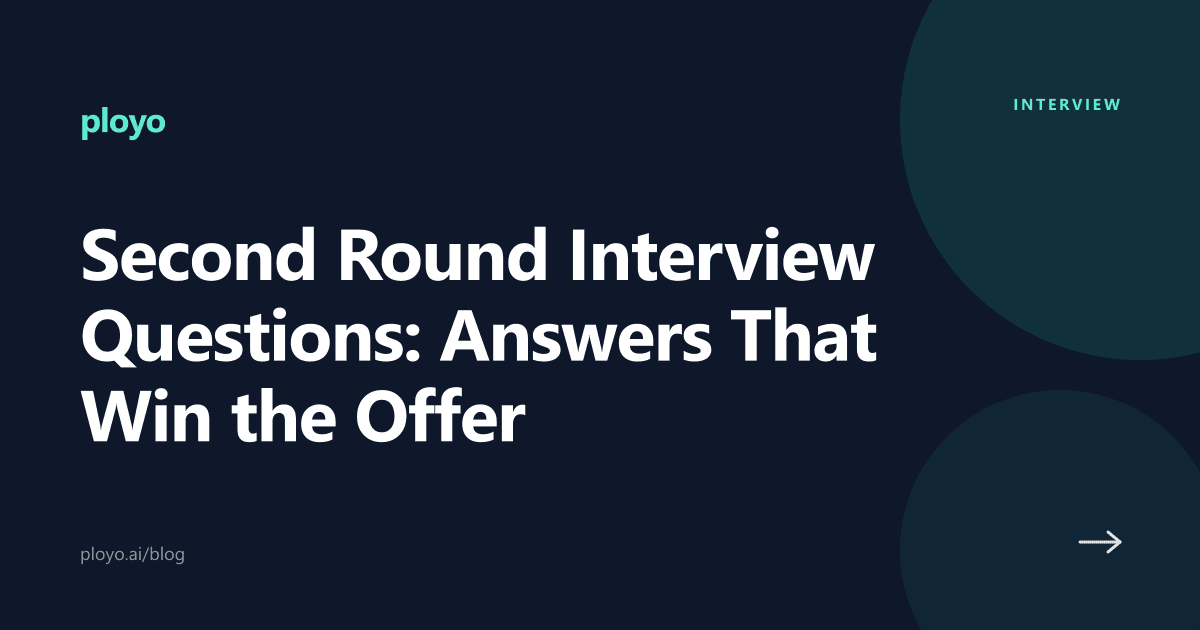 Illustration for the Ployo article on second round interview questions that win the offer