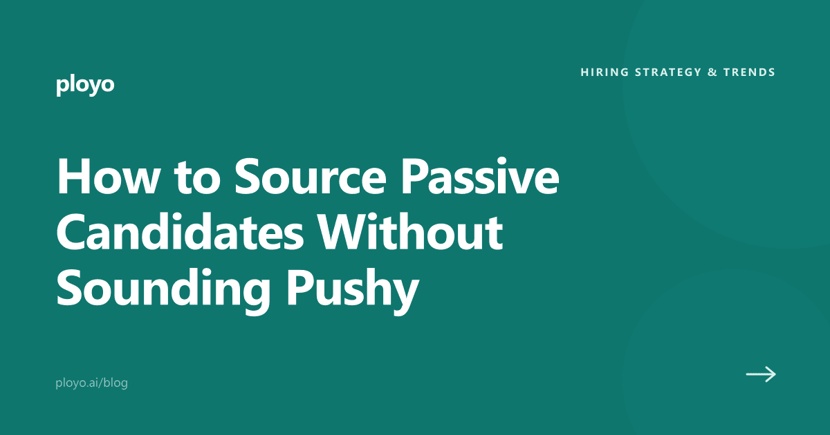 Cover illustration for the Ployo article on sourcing passive candidates without sounding pushy