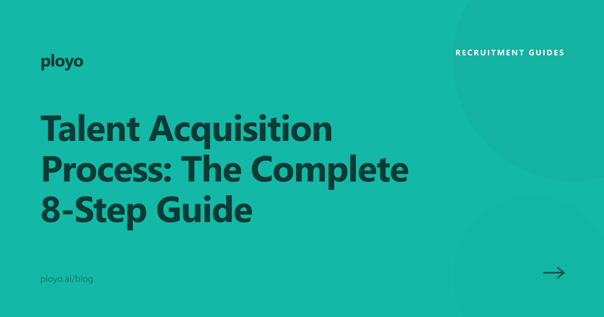 Illustration for the Ployo guide on the complete 8-step talent acquisition process
