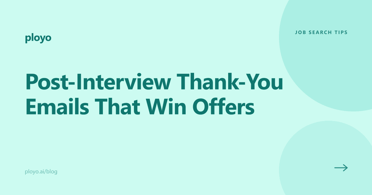 Cover illustration for the Ployo article on post-interview thank-you emails