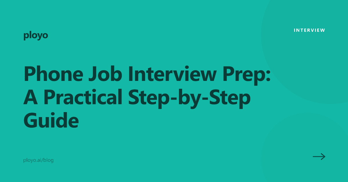 Illustration of a candidate preparing for a phone job interview
