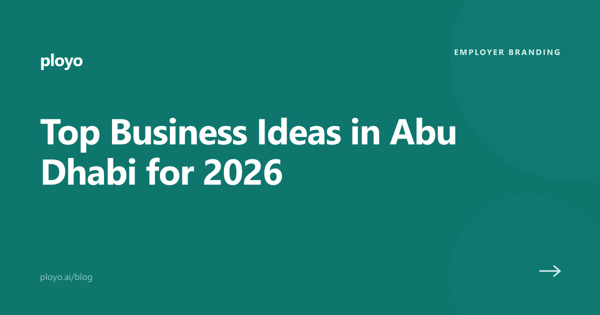 Illustration for the Ployo article on top business ideas in Abu Dhabi for 2026