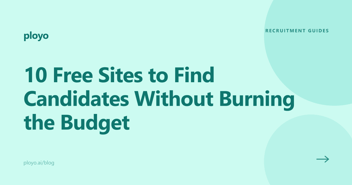 Cover illustration for the Ployo article on ten free sites to find candidates without burning the budget