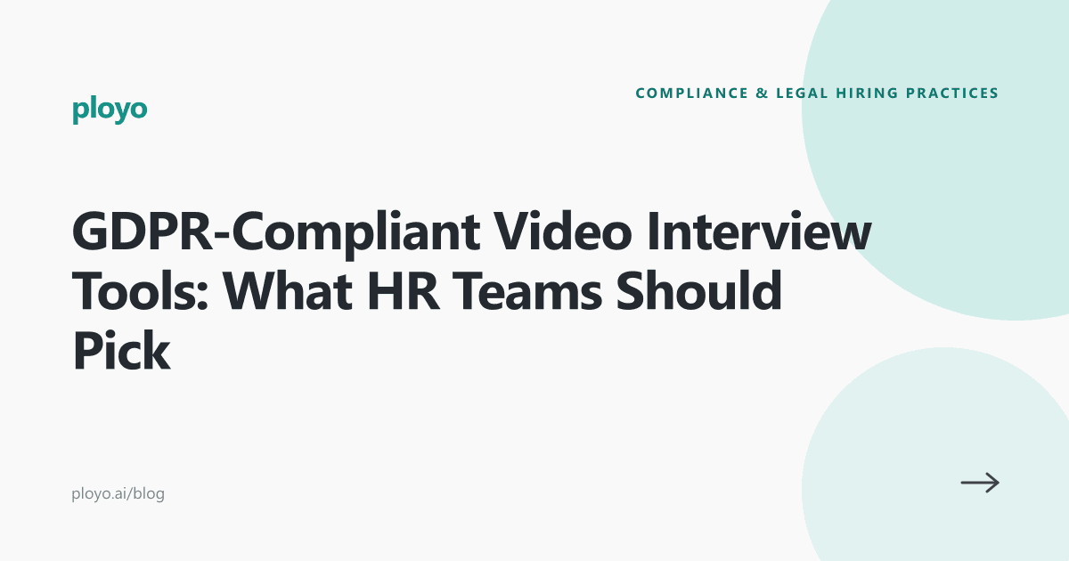 Illustration for the Ployo article on GDPR-compliant video interview tools for HR teams