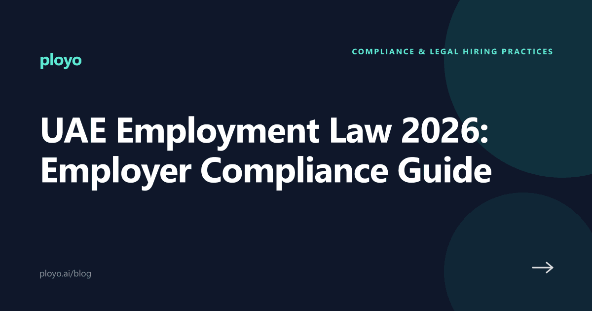 Illustration for the Ployo article on UAE employment law compliance for employers