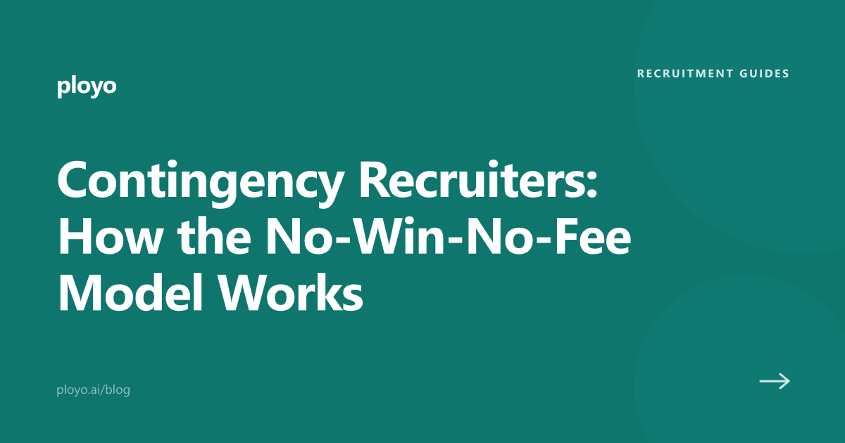 Cover illustration for the Ployo article explaining how contingency recruiters and the no-win-no-fee model work