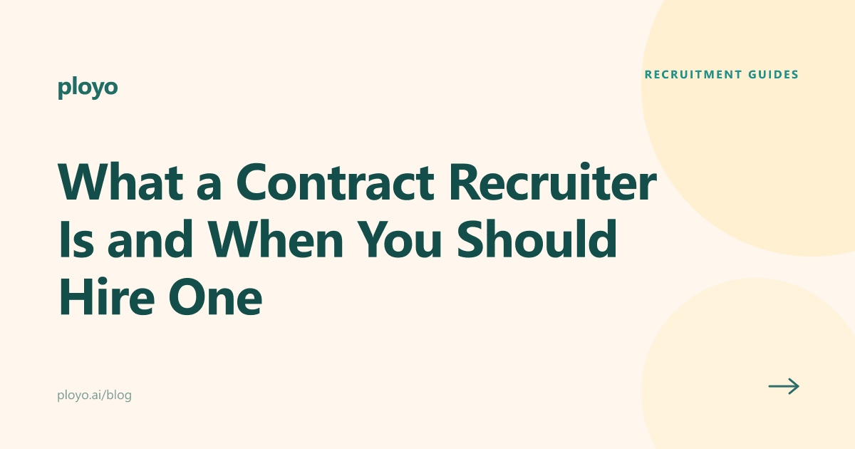 Illustration for the Ployo article on what a contract recruiter is and when to hire one