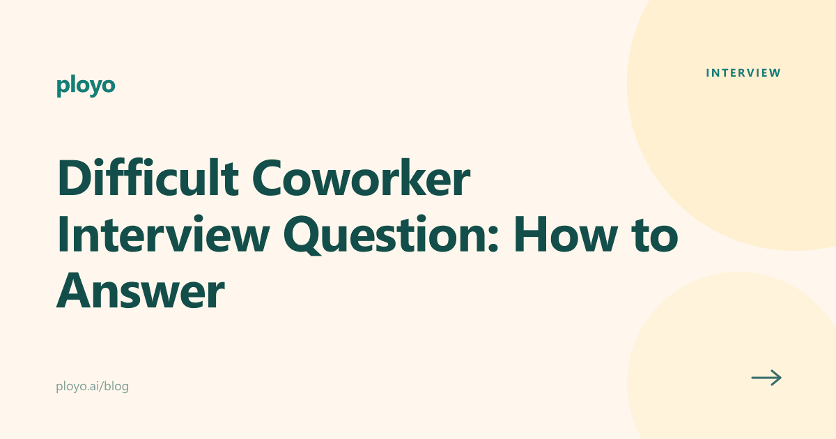Illustration for the Ployo article on answering the difficult coworker interview question