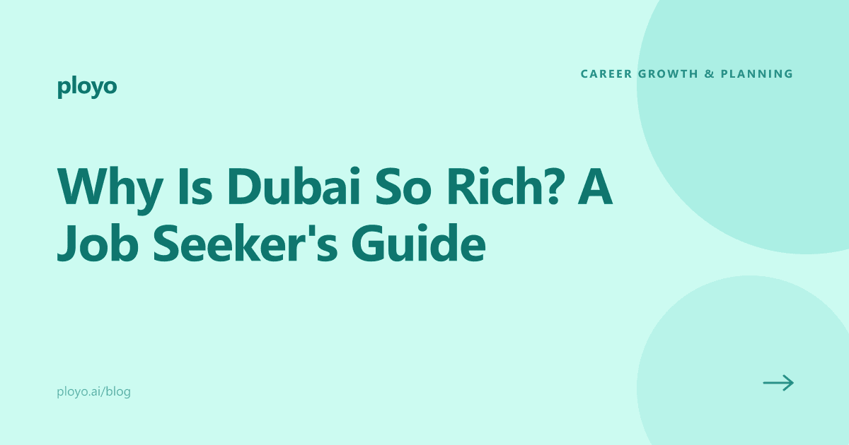 Illustration for the Ployo article on why Dubai is so wealthy for job seekers