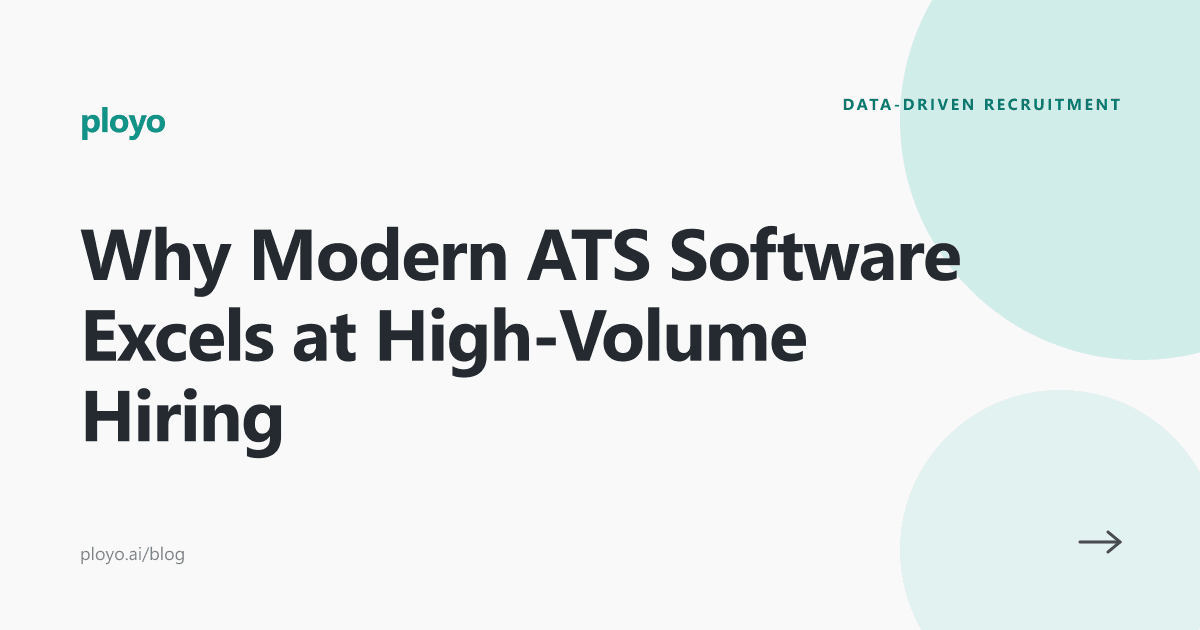 Illustration for the Ployo article on why modern ATS software excels at high-volume hiring