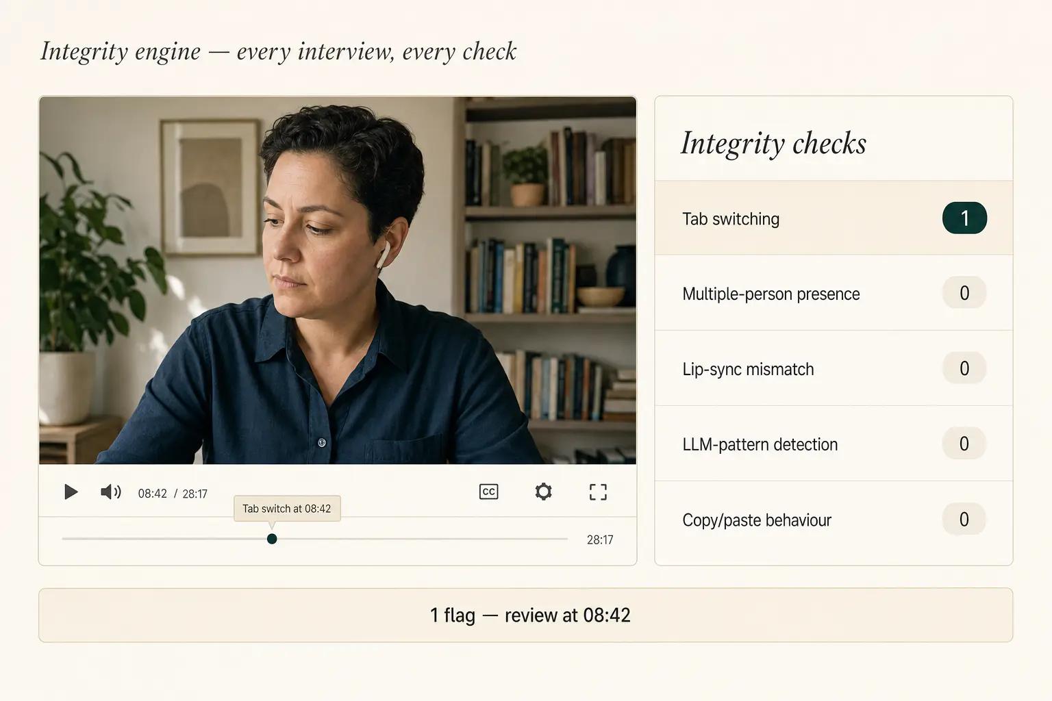 Interview integrity engine