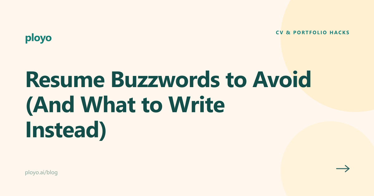 Cover illustration for the Ployo article on resume buzzwords to avoid